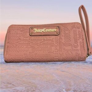 Juicy Couture Light pinkish tan Wristlet/Wallet with Textured Detailing & Gold